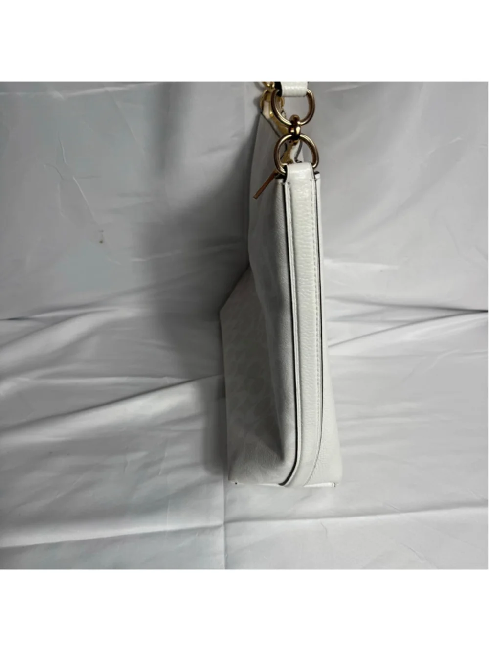 Women's Coach Marlon Hobo Bag One Size White and Beige Signature Print